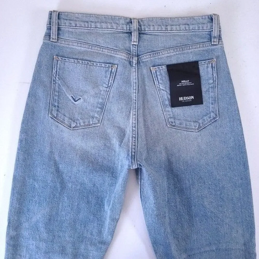 NEW! Hudson Holly High Rise Cropped Bootcut Jeans Size 28 Distressed